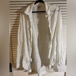 Rhythm White Button Down Shirt